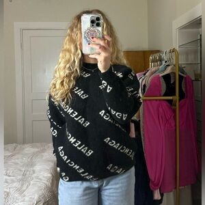 Balenciaga Black and White Logo Sweatshirt